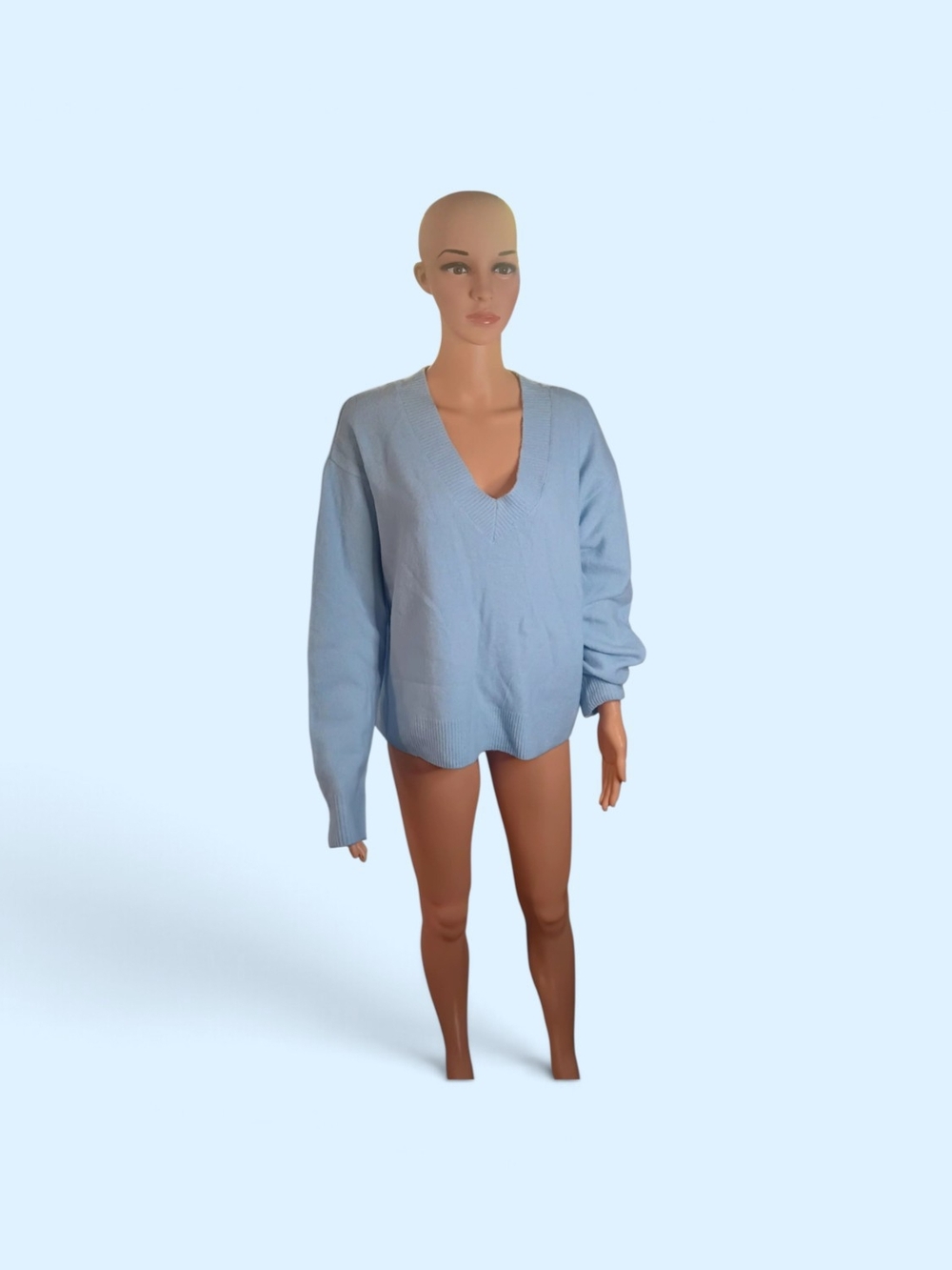 L.L. Bean Powder Blue V-Neck Women's Sweater